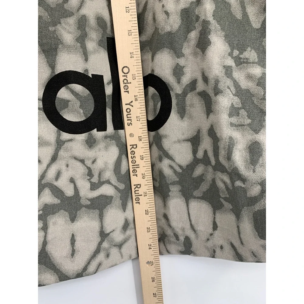 Alo Yoga Shopper Tote Unisex OS Gray Tie Dye Canvas Large Gym Travel Bag NEW